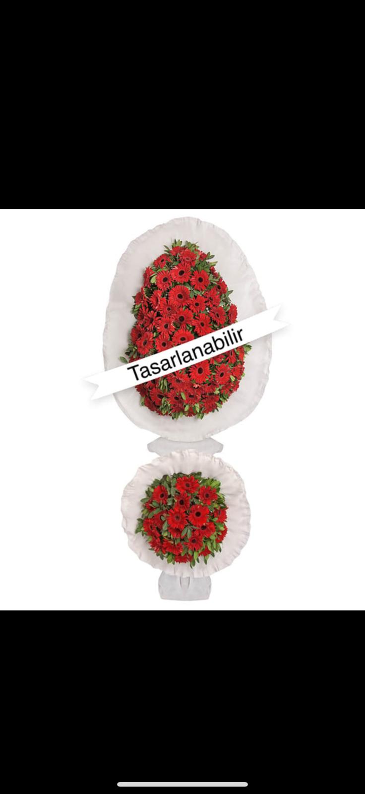 Kırmızı Gerberalar Çift Katlı Çelenk